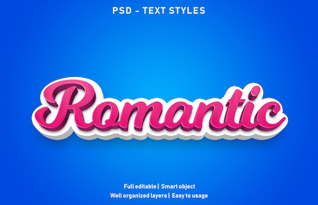 romantic text effect