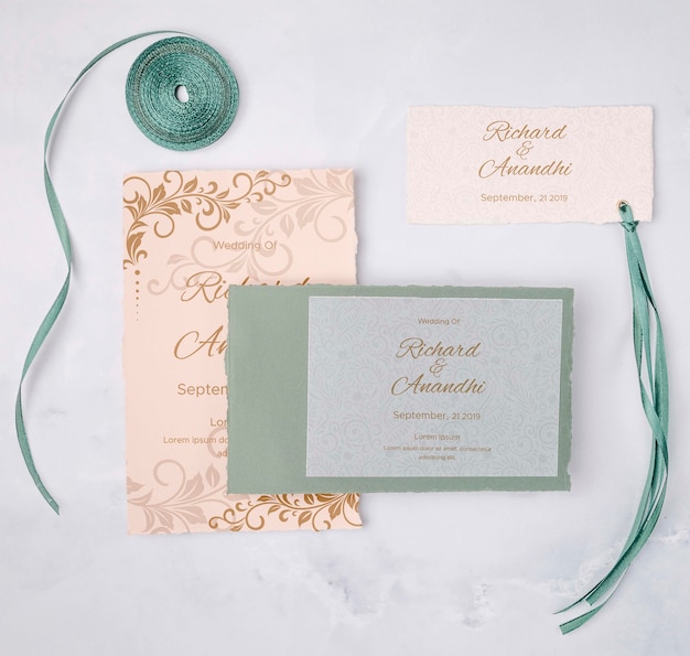 Romantic wedding invitation concept