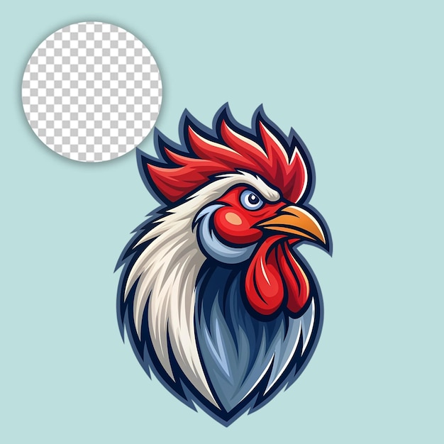 PSD rooster on a farm on transparent background