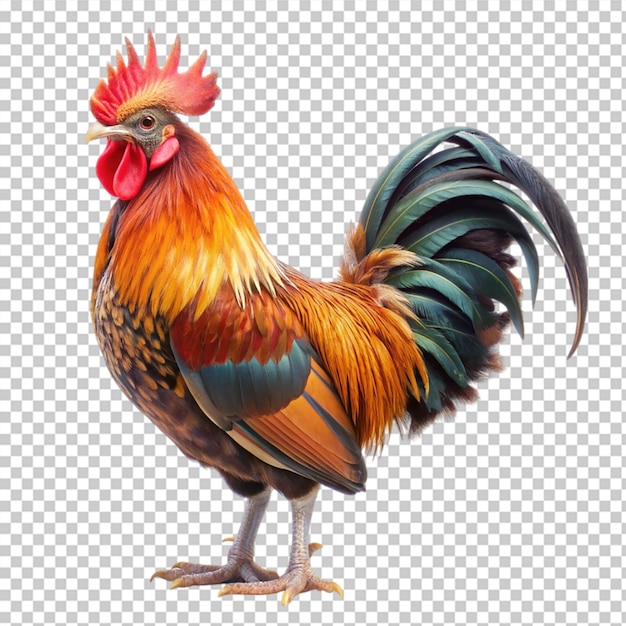 PSD rooster isolated on transparent background