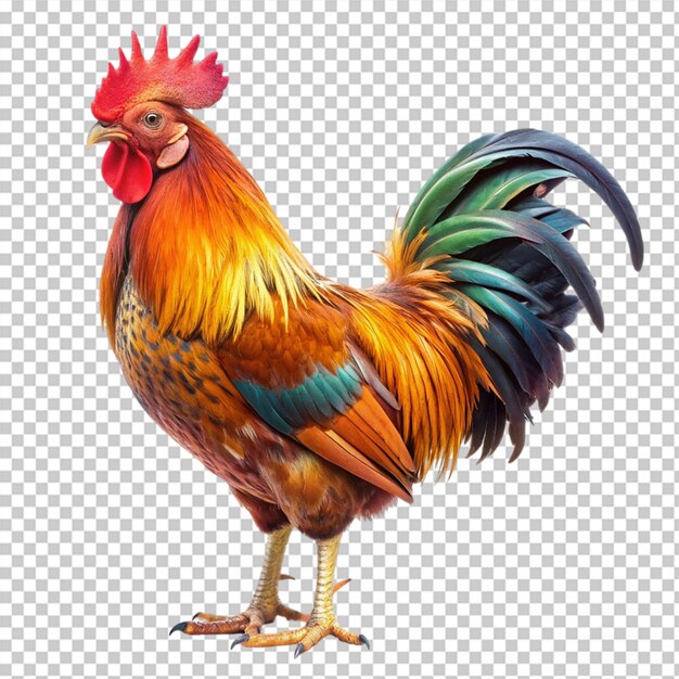 PSD rooster isolated on transparent background