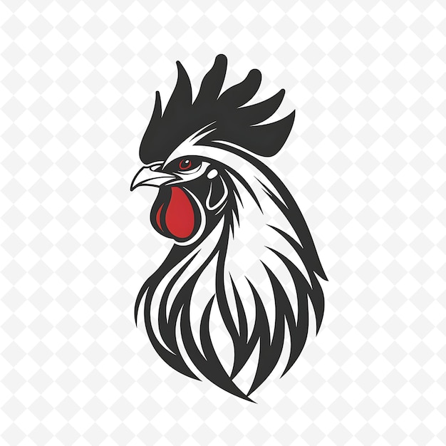 PSD a rooster on a white background with a red eye