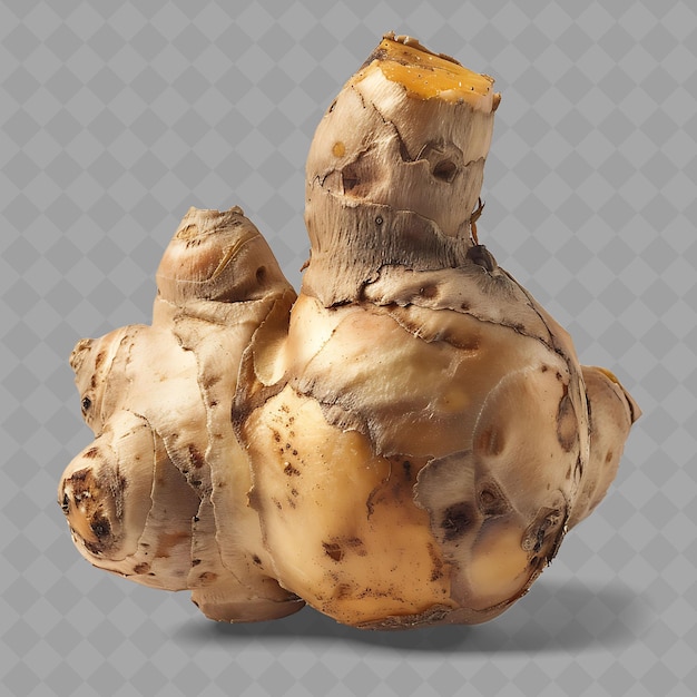 PSD a root of a ginger root is shown on a transparent background