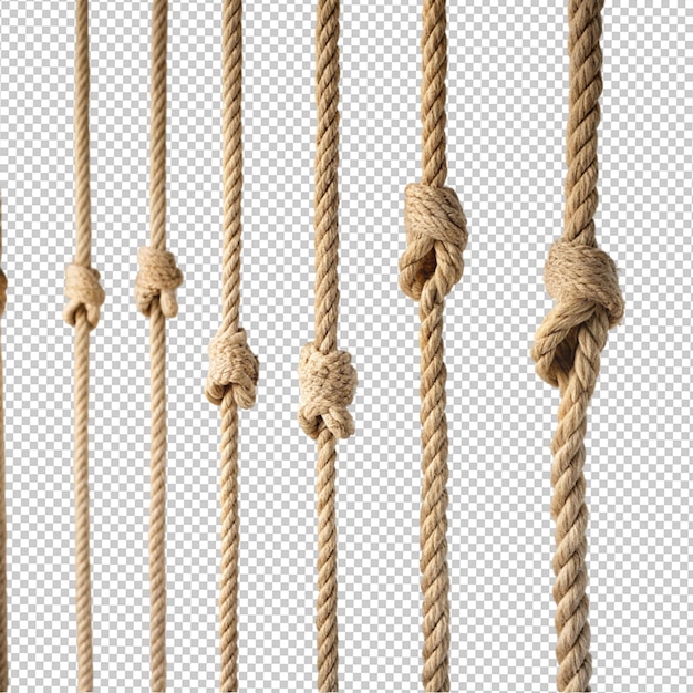 rope pieces hanging on transparent background