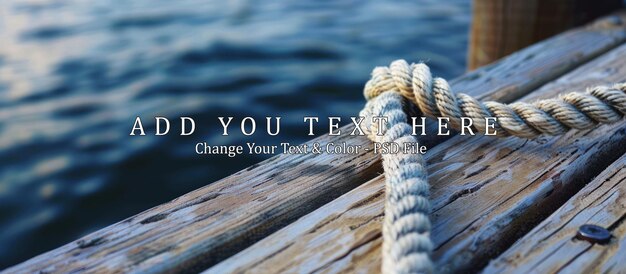 PSD rope on a wooden pier by the water