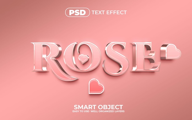 Rose 3d Editable Text Effect style