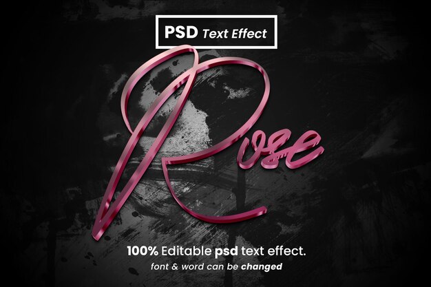 Rose 3D Editable Text Effect