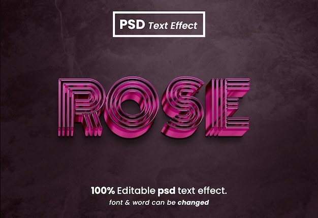 Rose 3D Editable Text Effect