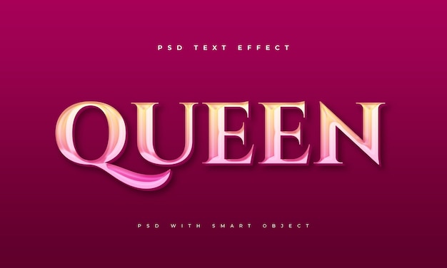 Rose gold queen text effect