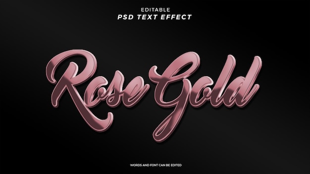 ROSE GOLD TEXT EFFECT EDITABLE DESIGN