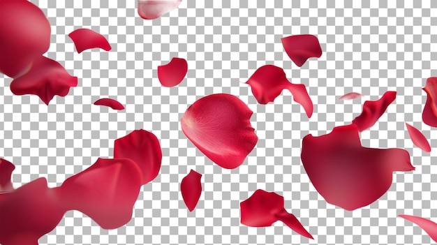 Rose petals isolated on transparent background