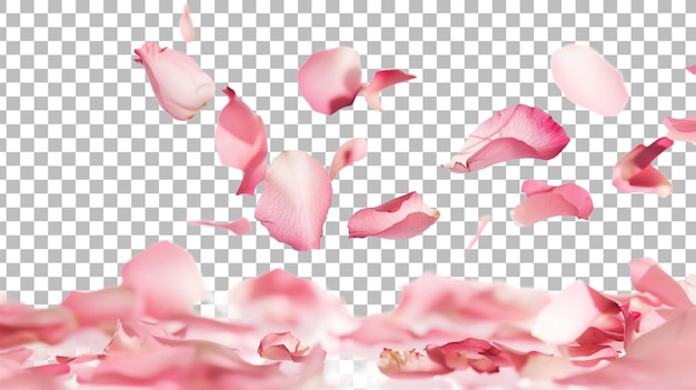 Rose petals isolated on transparent background