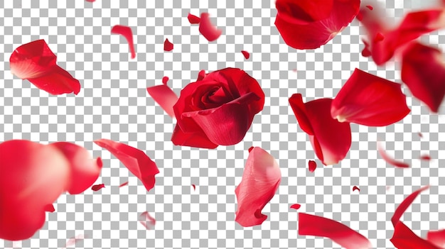 Rose petals isolated on transparent background