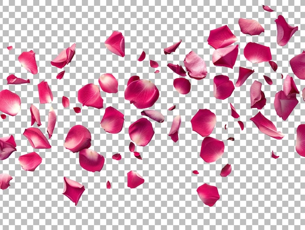 Rose petals isolated on transparent background