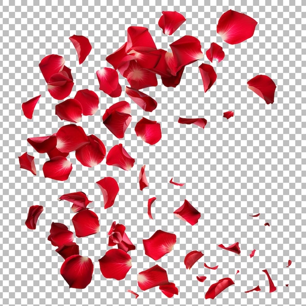 PSD rose petals isolated on transparent background