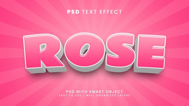 Rose pink elegant 3d editable text effect with girl and love text style