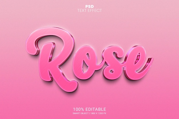 Rose PSD Editable Text Effect Design