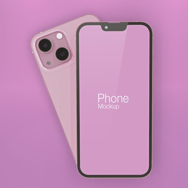 Rose realistic smartphone mockup render 3D design PSD