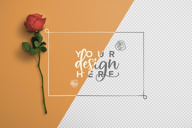 Rose on Stem Background Mockup