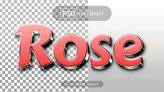 Rose text editable 3d font effects