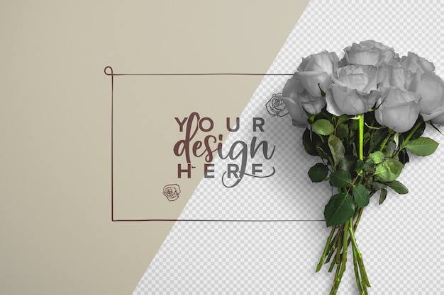 Roses Bouquet Background Mockup