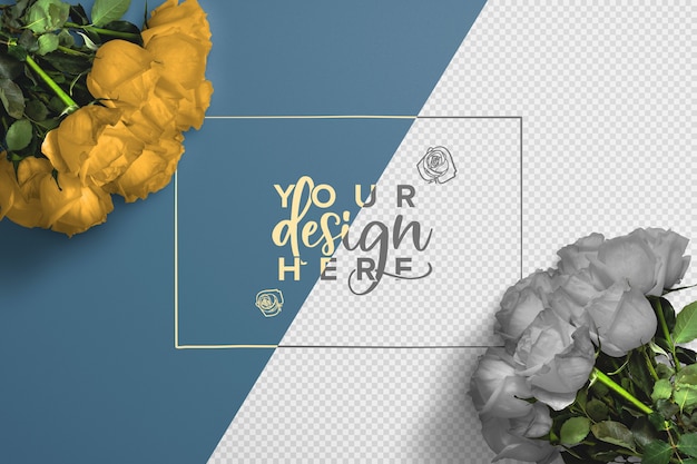 Roses Bouquet Background Mockup