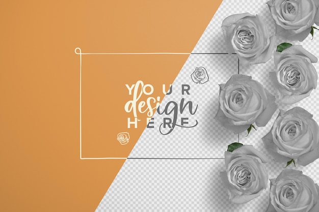 Roses Frame Background Mockup