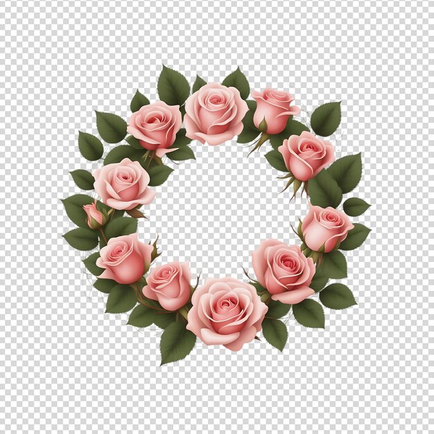 Roses wreath isolated on transparent background