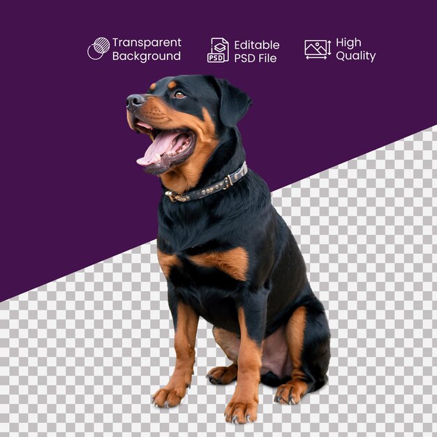 PSD a rottweiler dog on a transparent background