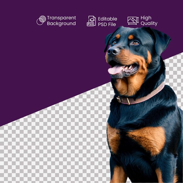 PSD a rottweiler dog with a transparent background