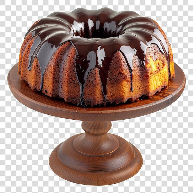 Rotweinkuchen with German red wine cake glazed with chocolate isolated on transparent background