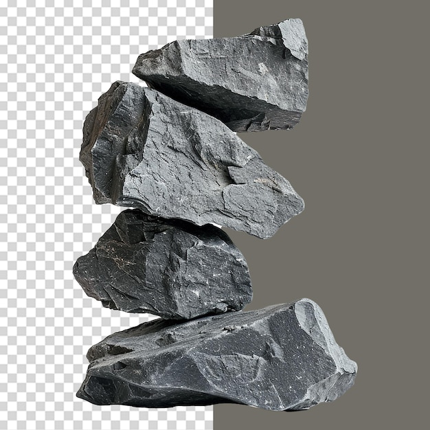 Rough weight rocks isolated on transparent background