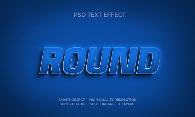 Round  3d style neon text effect template