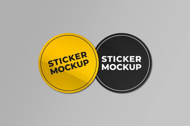 Round circle sticker mockup