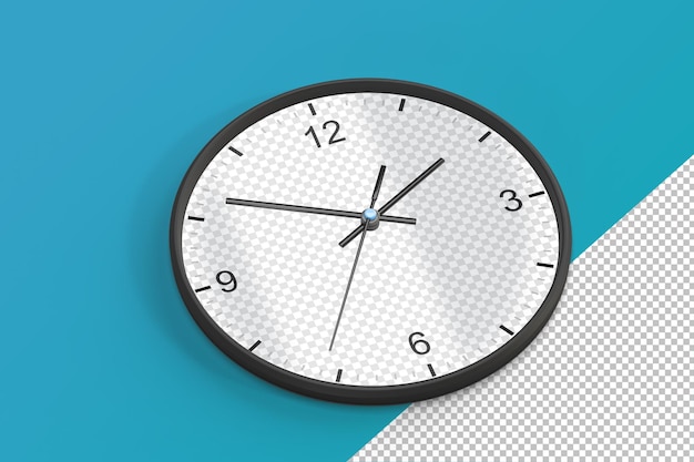 Round clock perspective view mockup