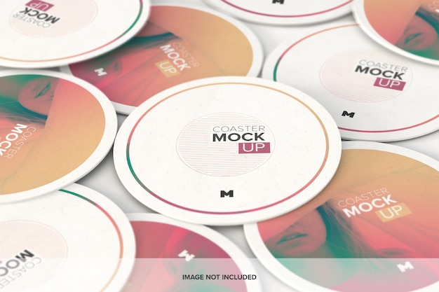 Round coasters mockup