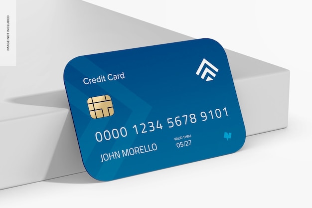 Round Corner Credit Card Mockup Leaned