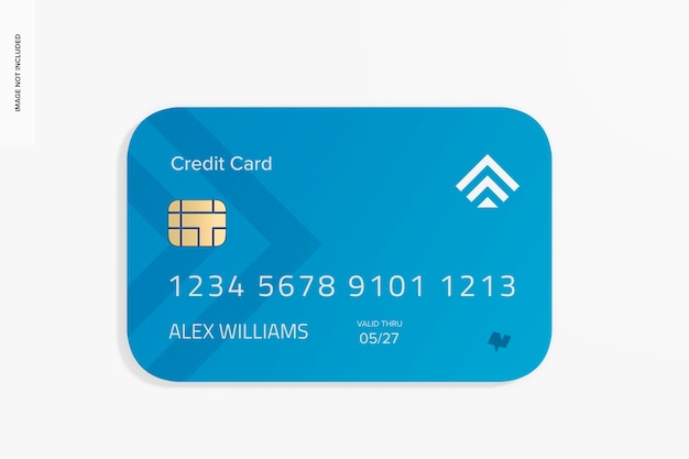 Round Corner Credit Card Mockup Top View