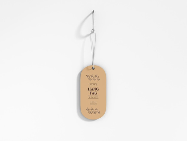 Round Corner Paper Label Hang Tag Mockup