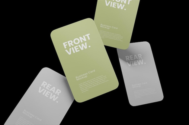 PSD round corner portrait business card mockup