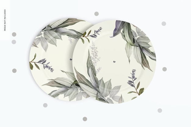 Round Dessert Plates Mockup