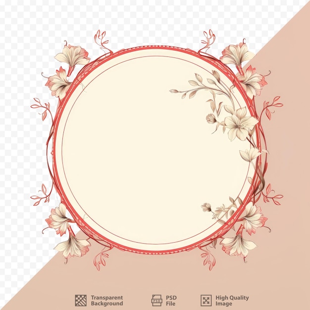 PSD a round frame with a floral pattern and a round frame with a place for your text.