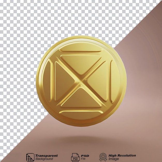 PSD round gold chocolate icon isolated on transparent background