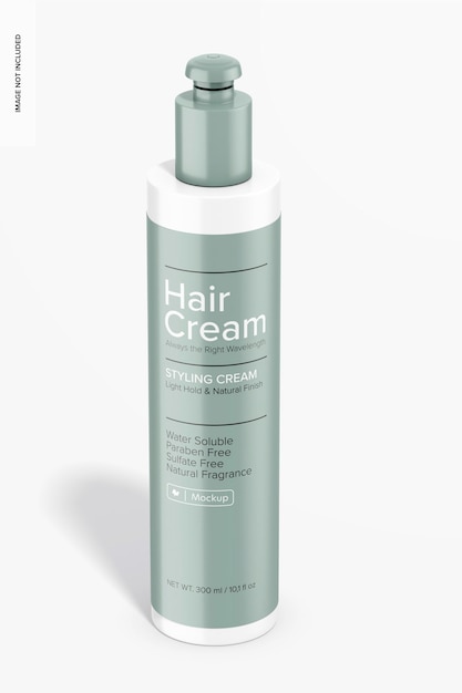 Round Hair Cream Bottle Mockup