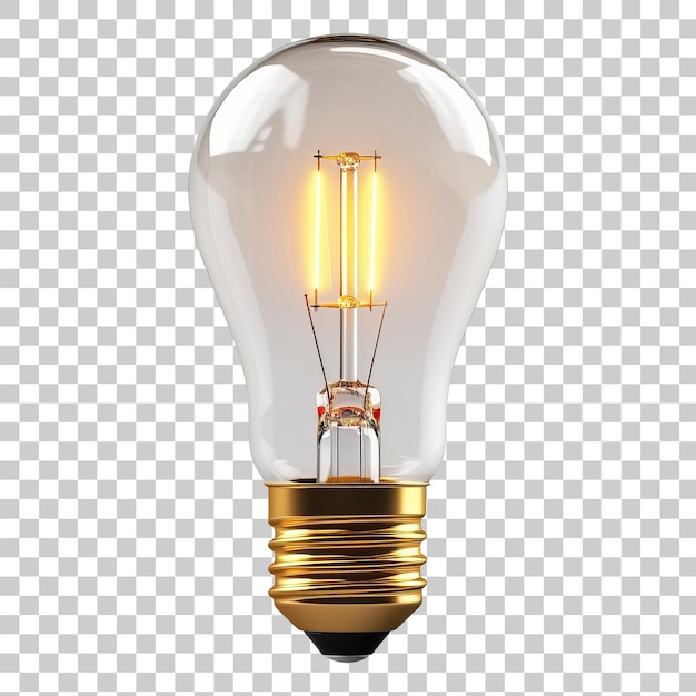 Round light bulb isolated on transparent background PNG