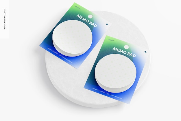 Round Memo Pads Mockup