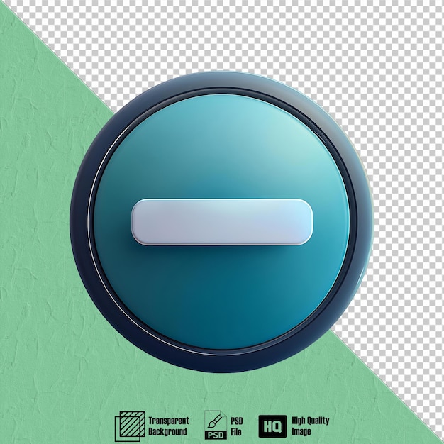 Round Minus Icon Symbol isolated on transpatent background