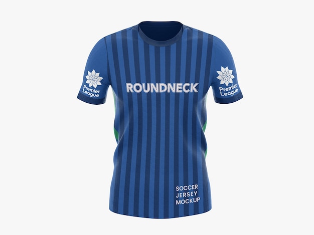 Round neck soccer jersey front view mockup