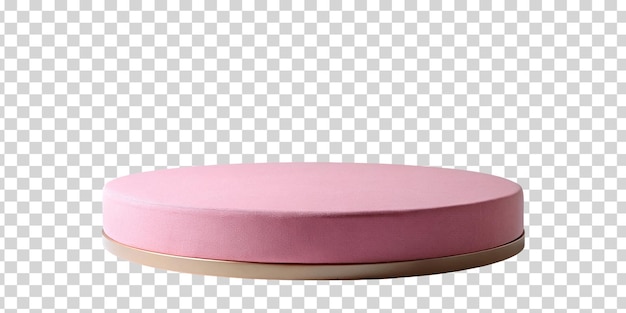 Round pink podium isolated on transparent background