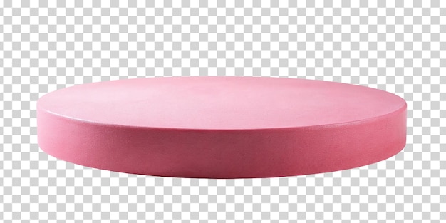 Round pink podium isolated on transparent background